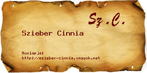 Szieber Cinnia névjegykártya